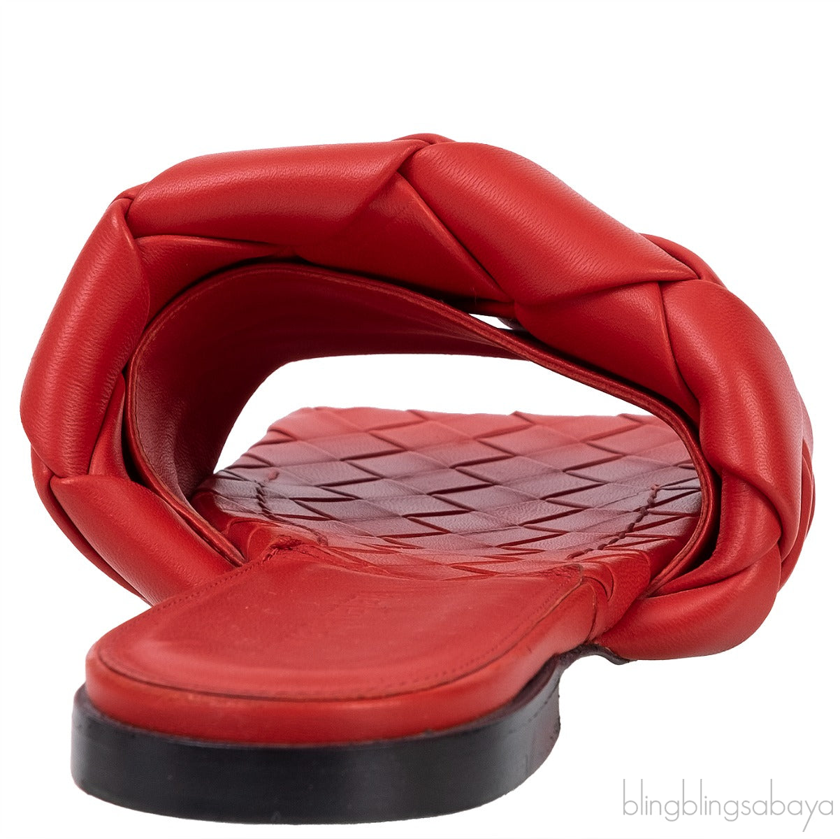 Bottega Veneta Intrecciato Lido Flat Sandals Red