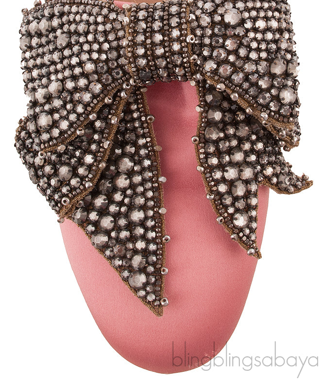 Pink Bow Crystal Vamp Mule