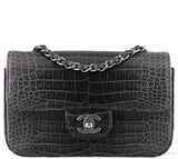 Dark Grey Crocodile Mini Bag