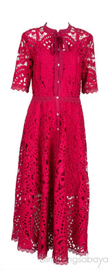 Fuchsia Laser Cut Dress