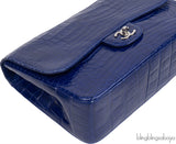 Chanel Classic Blue Crocodile Jumbo Flap Bag