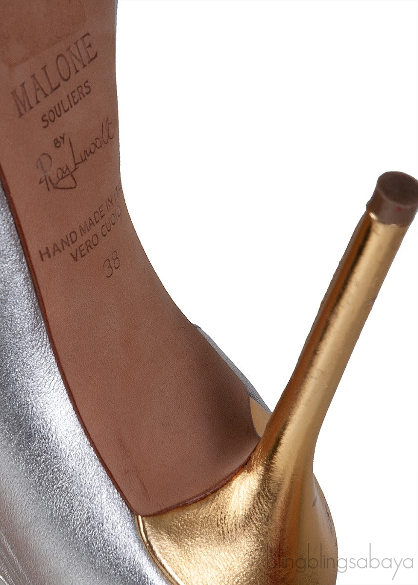 Silver & Gold Pointed Toe Heels