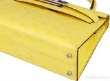 Kelly 20 Mini II Sellier Jaune Citron Ostrich PHW