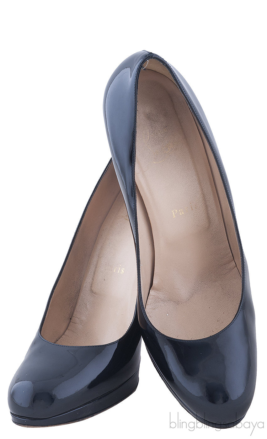 Midnight Blue Patent Leather Heels