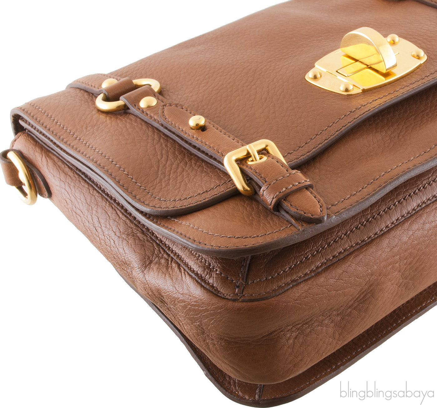 Miu Miu Patina Brown Cervo Leather Bag