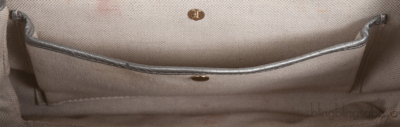 Gucci Silver Python Bamboo Handle Bag
