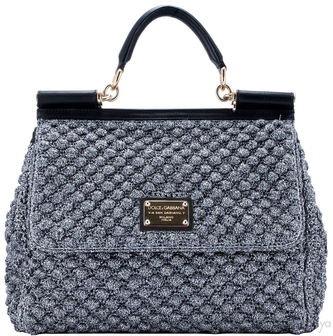 Miss Sicily Metallic Crochet Flap Bag