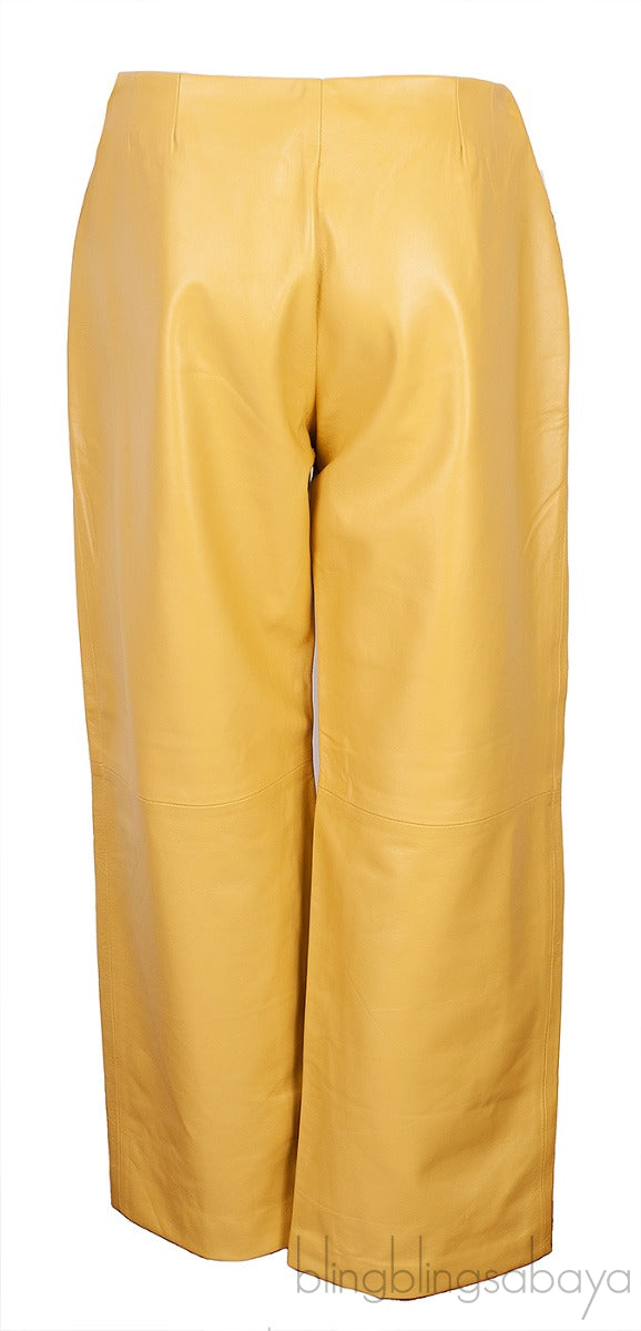 Yellow Leather Trouser