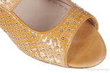 Miu Miu Brown Metal Bead Flat Peep Toe Shoes