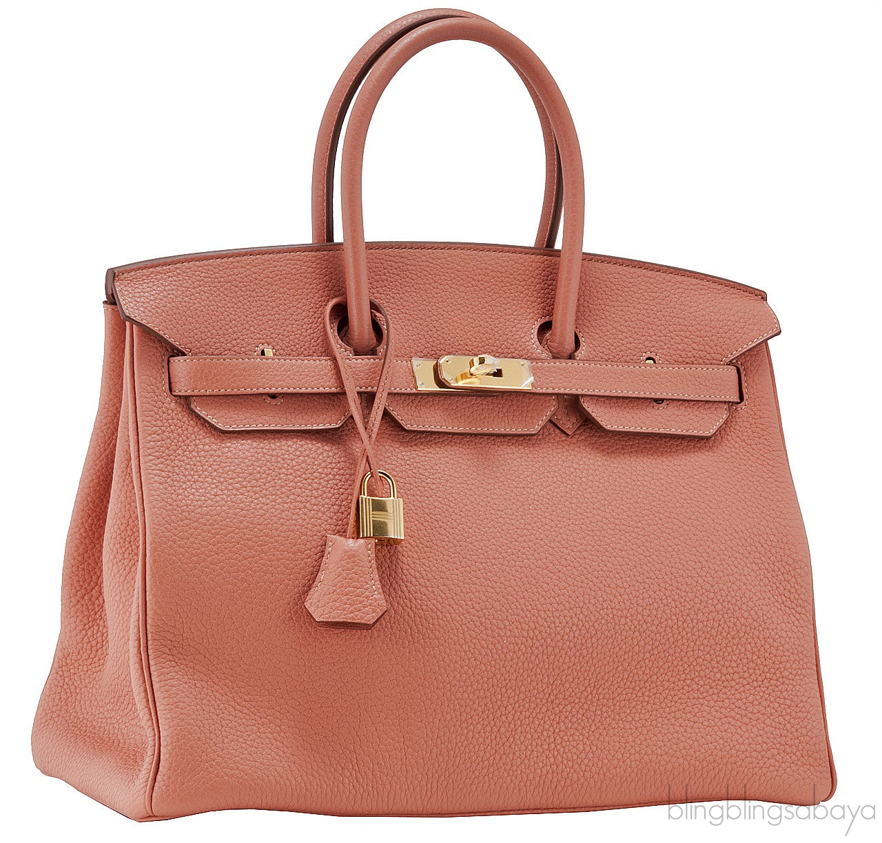 Birkin 35 Rose Tea Taurillon Clem.