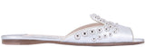 Studs Silver Saffiano Open Toe Slide