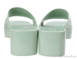 Gucci Rubber Slide Pastel Green Sandals