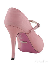 Pink Satin Pointed Heels