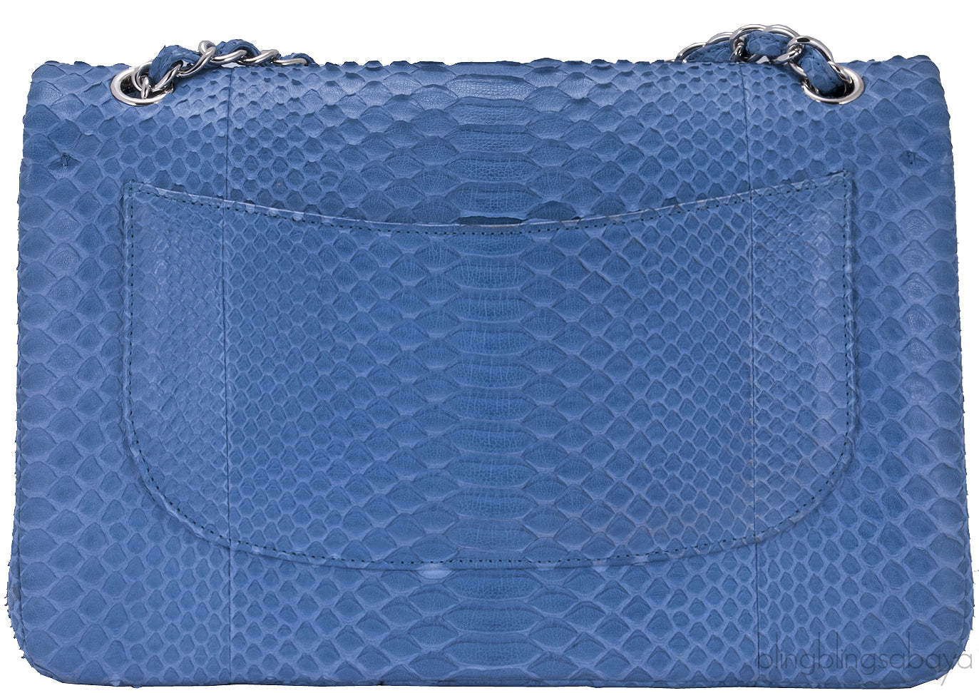 Classic Jumbo Blue Python Flap Bag