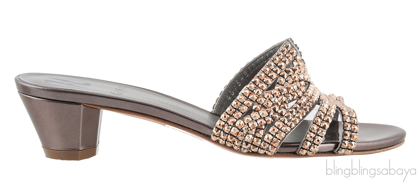 Gun Metal Heeled Sandals