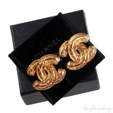 Vintage CC Diamond Quilted Clip Earrings