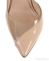 Nude PVC Slingback Pumps