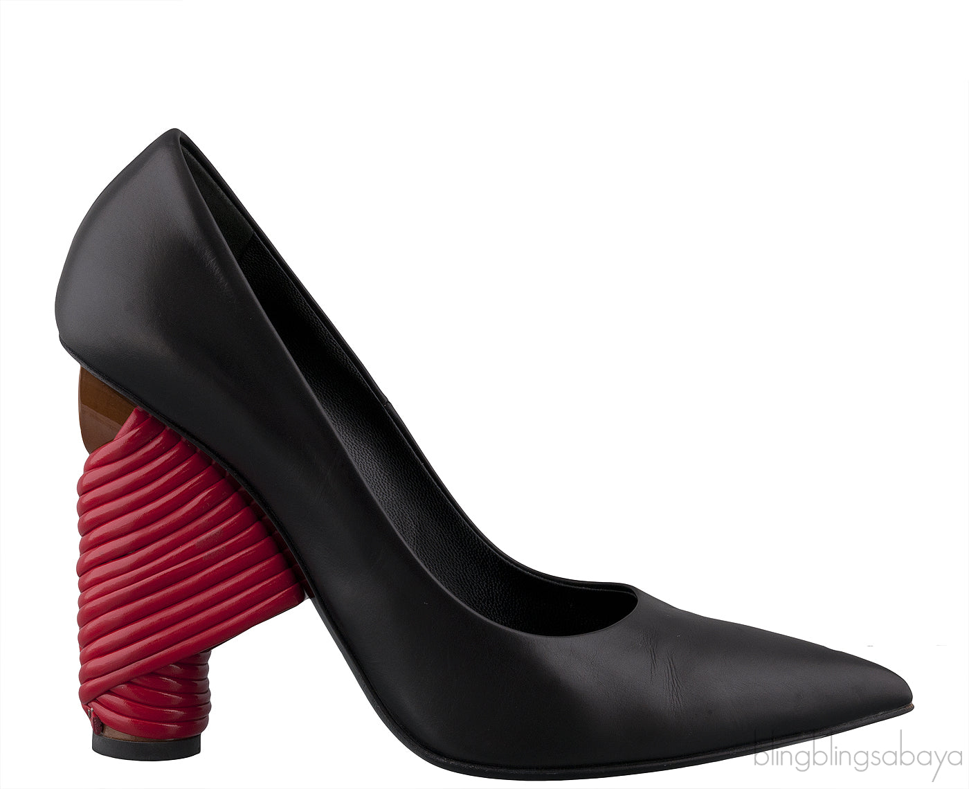 Black Pointed Toe Braided Heels