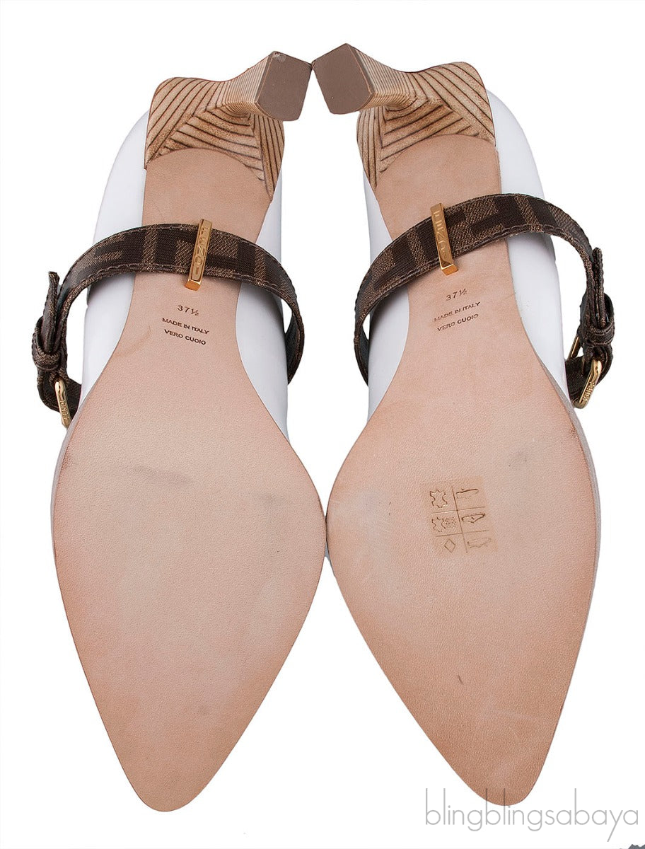 White Mary Jane FF Strap Heels