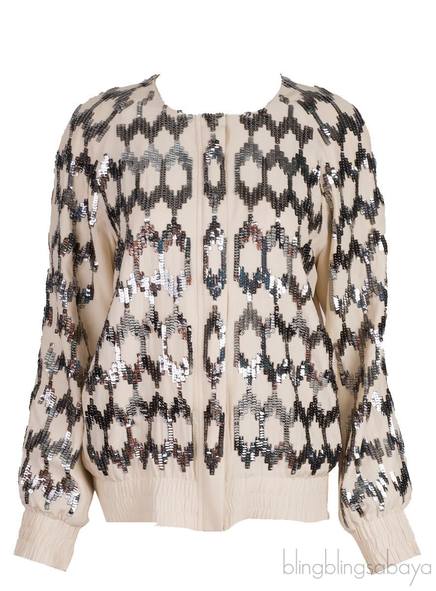 Sequin Embellished Track Jacket