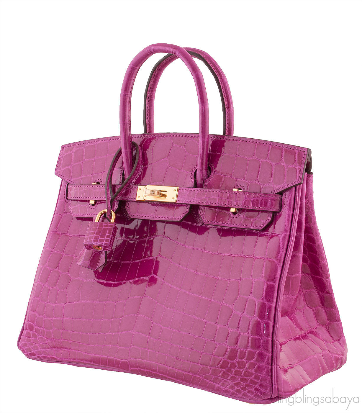 Birkin 25 Rose Sheherazade Crocodile