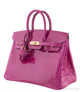 Birkin 25 Rose Sheherazade Crocodile