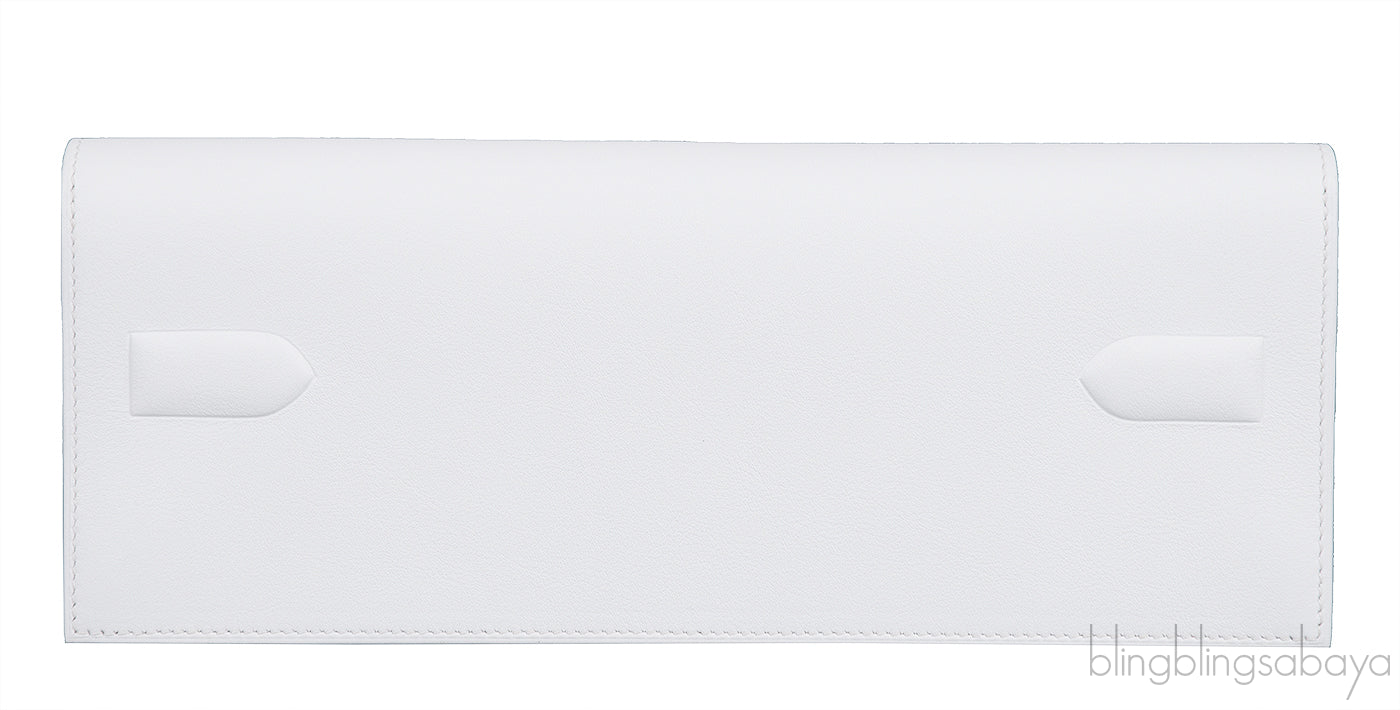 Shadow White Kelly Cut Pochette Swift