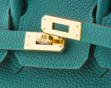 Birkin 25 Malachite Togo GHW