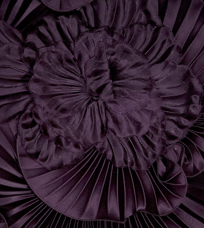 Plum Swirl Pleated Gown