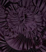 Plum Swirl Pleated Gown