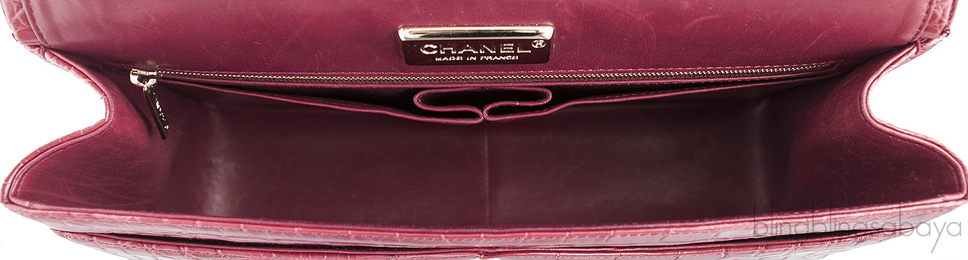 Classic Bordeaux Crocodile Jumbo Bag