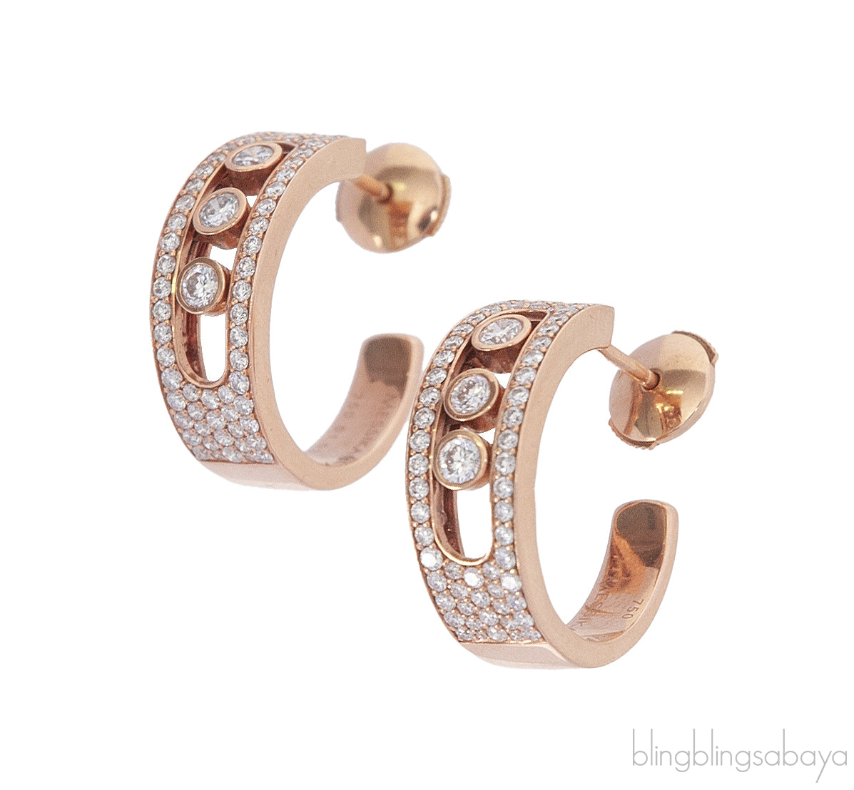 Messika joaillerie Rose Gold Move Joallerie Hoop Earrings