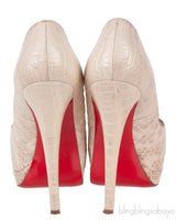 Alabastro Crocodile Peep Toe Pumps