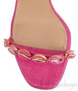Off to Bali 75 Shell Emb Raffia Sandals