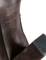 Suede Leather Boots Brown