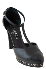 Chanel Black CC Chain Platform Heels