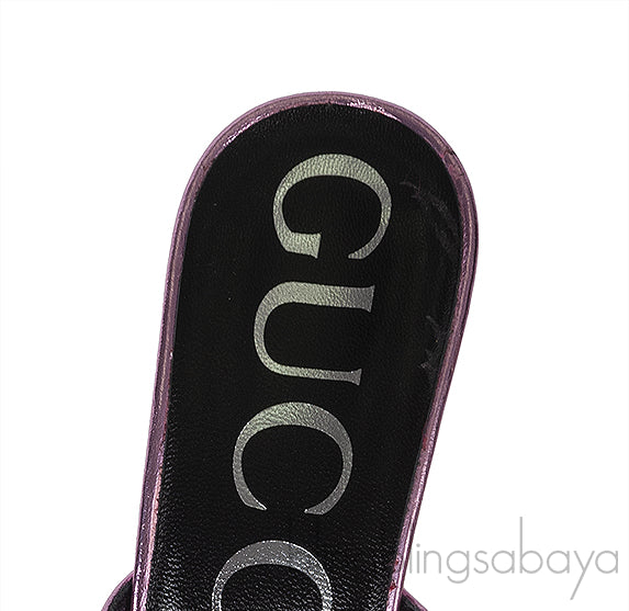 Gucci Criss-cross Metallic Pink Sandals