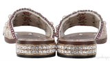 Guccy Pearl and Crystal Embellished Slide Sandals