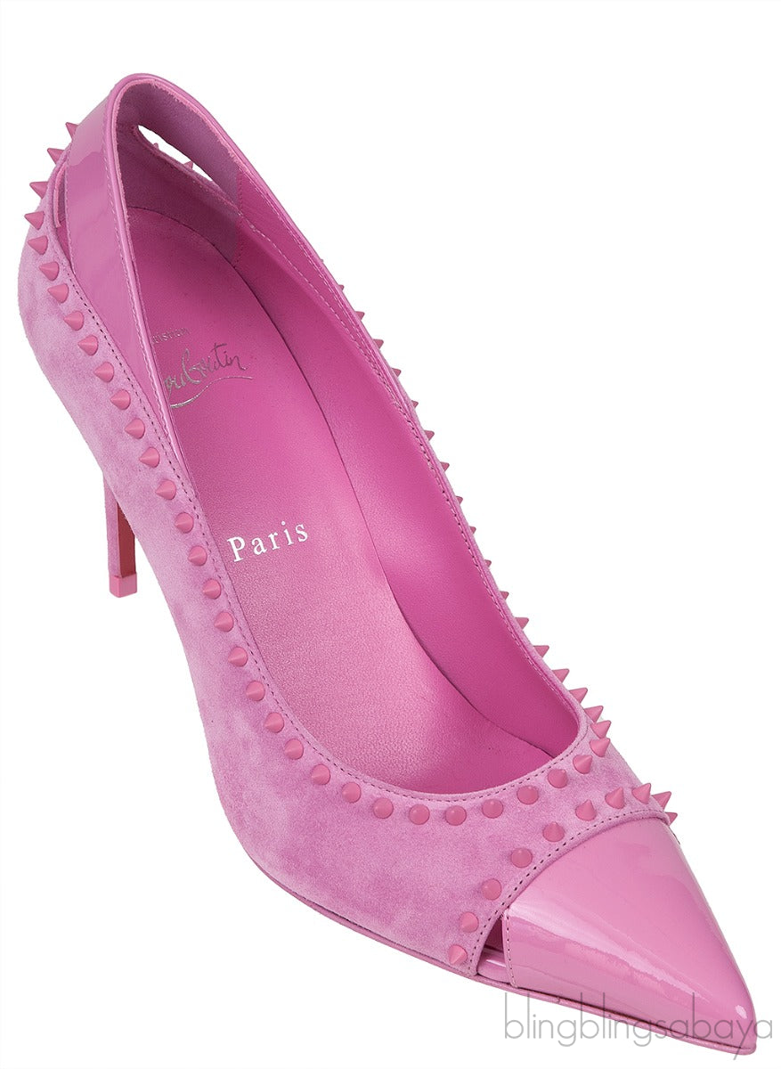 Duvette Spikes 85 Suede Pink Pumps