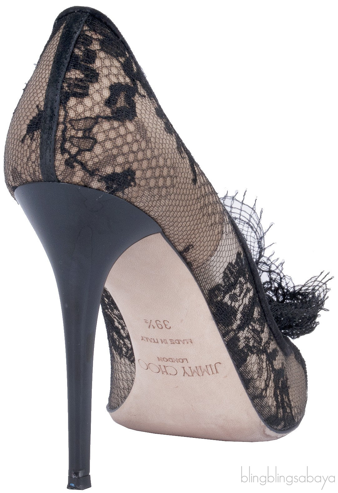 Black Floral Lace Pump