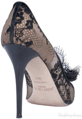 Black Floral Lace Pump