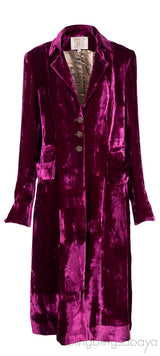 Purple Velvet Trench Coat