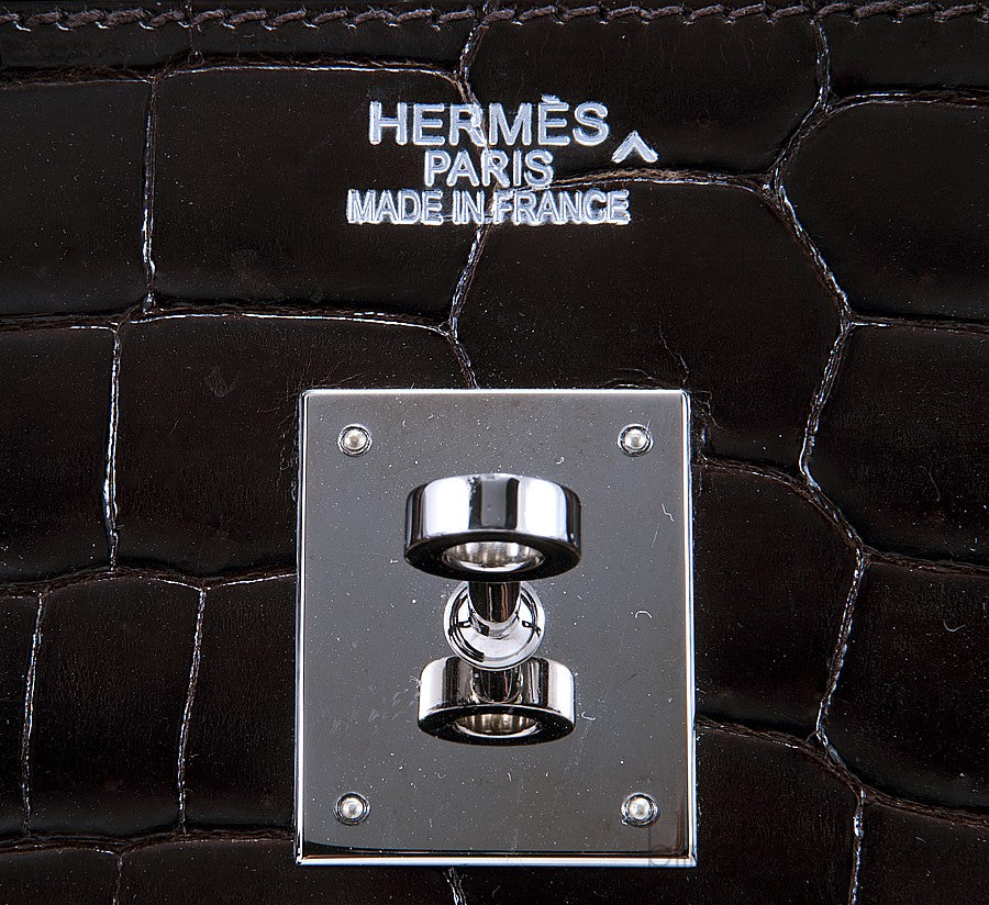 Birkin 35 Nicotine Shiny Croco