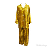 Gucci Gold GG Devore Velvet Shirt & Wide Leg Trouser