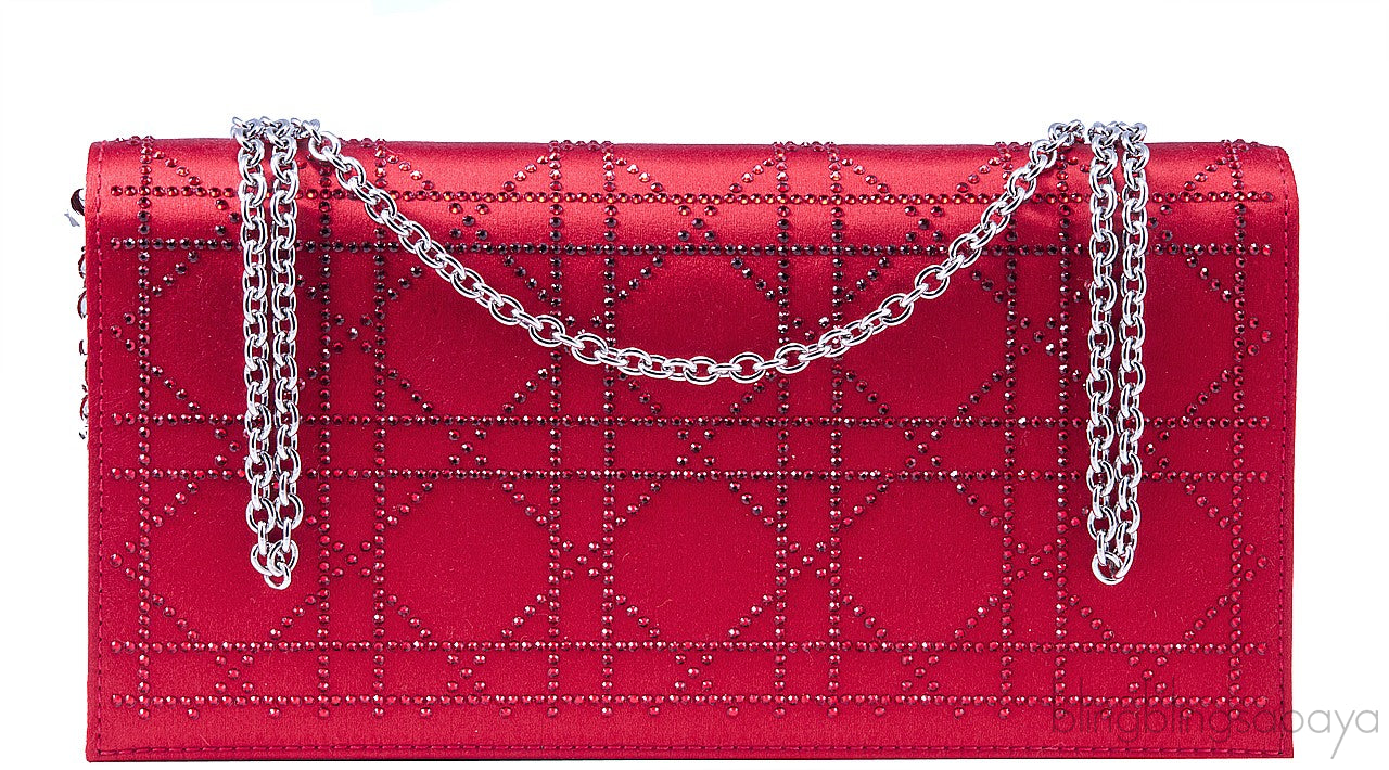 Red Strass Evening Shoulder Clutch