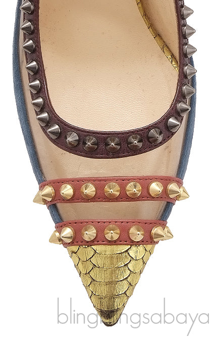 Multicolor Cloo Spike Slingback Heels