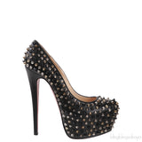 Black Spike Platform Heels