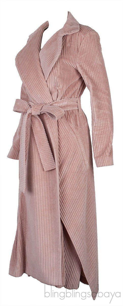 Dusty Pink Cotton Corduroy Coat