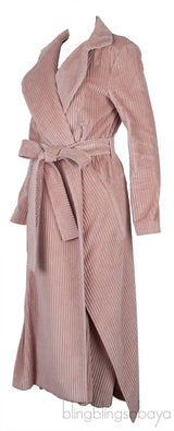 Dusty Pink Cotton Corduroy Coat