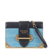 Prada Cahier City Calf Flap Crocodile Bag
